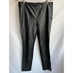 Chico's Leather Pants Mixed Media Leggings Size M/10 Moto Biker Goth Grunge 90s